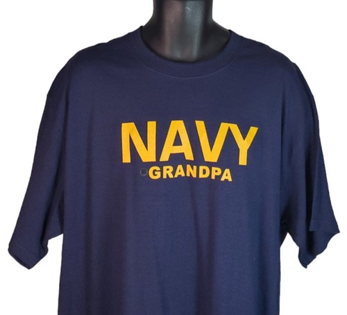 Camiseta de hombre US Navy Grandpa talla XL azul 100 % algodón ¡Nueva! - Imagen 2 de 3