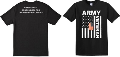 CAMP SARAFI* SOUTH KOREA ROK* TAG*2-SIDED SHIRT*VINYL*OFFICIALLY LICENSED