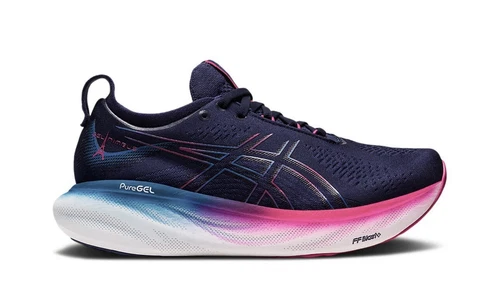 ASICS Women’s Gel Nimbus 25 PARIS Running Shoes Size 8.5 Indigo Blue/Pink Rave