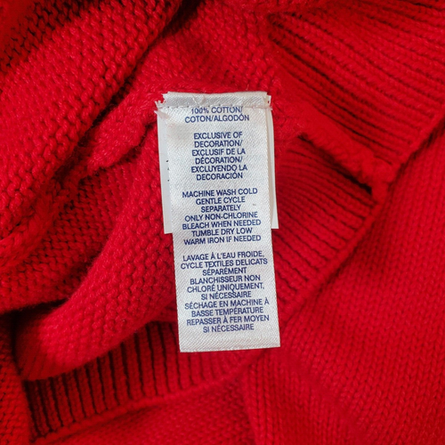 Chaps Mens Red Christmas Sweater Polar Bear Knit Mock 1/4 Buttons Outdoors SZ XL - Bild 9 von 13