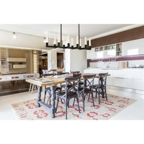 Chandelier Led Black Modern For Kitchen Island Dining Room 10 Light Fixture 48" - Picture 2 of 11