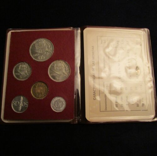 ESPAÑA, FRANCO-6, OFICIAL FNMT 1973 (6 VALORES), PRUEBA, SIN CIRCULAR. - Imagen 2 de 3