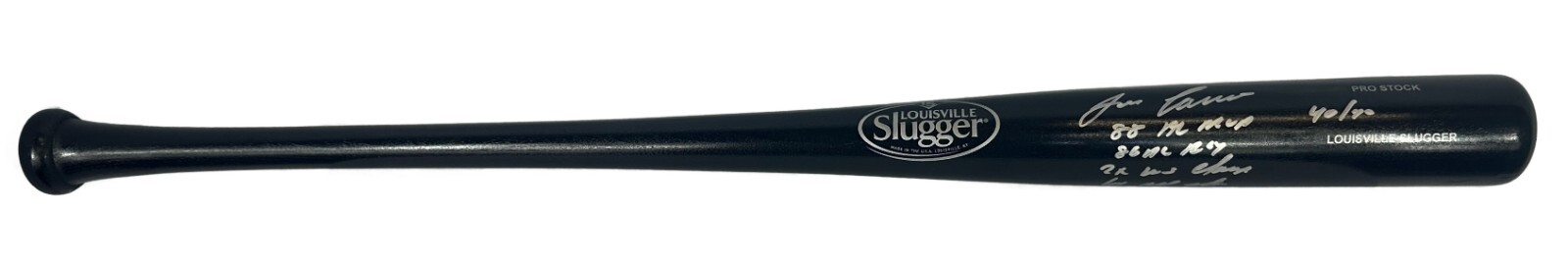 Jose Canseco Autographed Signed inscribed stat bat MLB Oakland Athletics JSA COA 