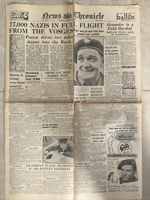 ORIGINAL NACHRICHTEN CHRONIK ZEITUNG 2. WELTKRIEG 27. NOVEMBER 1944 D TAG FORTSCHRITT IN EUROPA