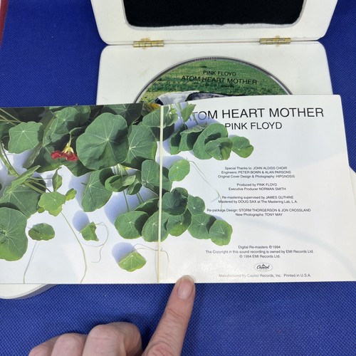 PINK FLOYD ATOM HEART MOTHER CD WOODEN SHAPED BOX SET RARE COLLECTABLE 638/1000 - Picture 9 of 14