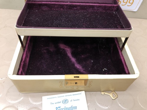 Vintage Farrington 2 Tiered Jewelry Box w/ Key - Picture 6 of 14