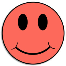 Pastel Red Smiley Face 3 Inch Circle Sticker Decal Cute Happy Smile Retro