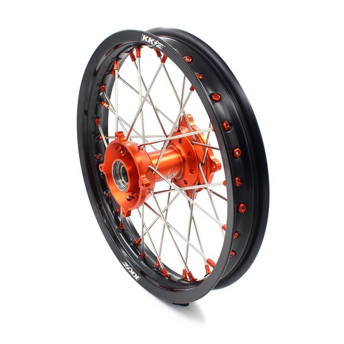 KKE 19/16 Kid's Big Wheels Rims Fit KTM 85 SX 2003-2020 Orange Hubs Nipples TC85 - Picture 6 of 12