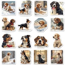 Dogs an Winter Morning Scenery Cardstock Die Cut Embellishment 12 5.5 Inch