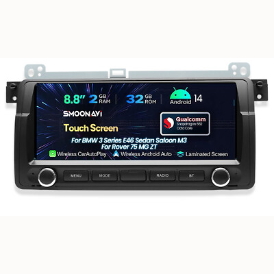 8,8'' Touch Screen 2+32GB Autoradio Carplay für BMW 3 Ser E46 M3 Rover 75 MG ZT