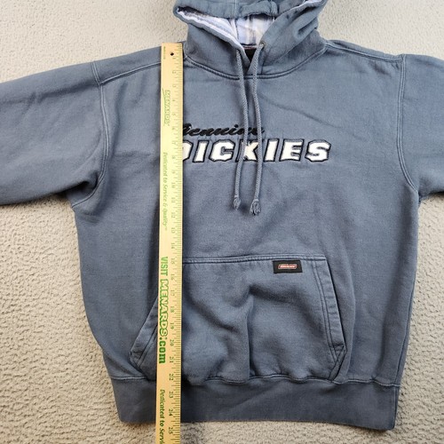 Y2K Dickies Sweatshirt Mens Medium Hooded Pocket Blue Embroidered Logo Jumper - Picture 4 of 7