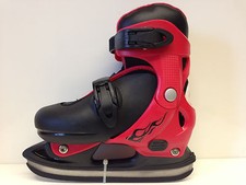 PTX Eislauf Schlittschuhe gr&ouml;&szlig;enverstellbar 32-35 verstellbar schwarz-rot Kinder