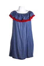 Aqua Women Dresses Shift MED Blue Tencel