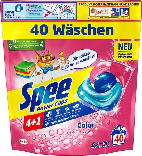 Spee Power Caps Color 4+1 Colorwaschmittel für Buntwäsche, vordosiert, 2x 40 WL - Bild 2 von 8