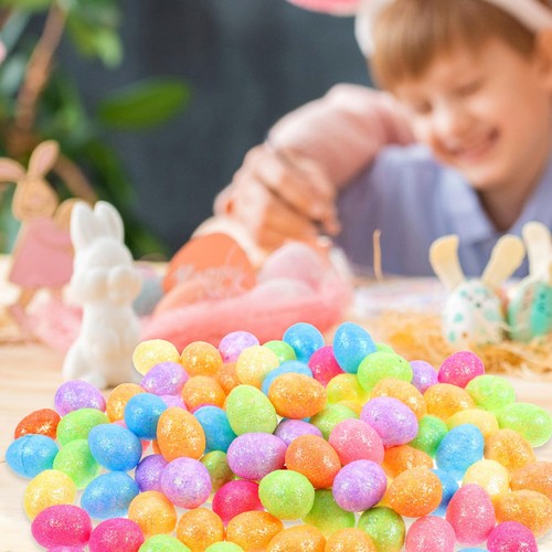 100Pcs Mini Easter Eggs Easter Glitter Foam Eggs Small Fake Bird Eggs for DIY... - Picture 5 of 8