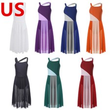 Girls Dress Lyrical Ballet Dance Costume Ballroom Modern Dancewear Camisole