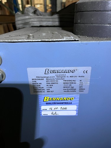 Motorische Tafelblechschere Bernardo MTC2000x5NC gebraucht - Bild 7 von 8