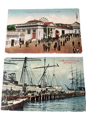 c1907 Postcard; Entrance to Sutro Baths San Francisco CA & loading freight water