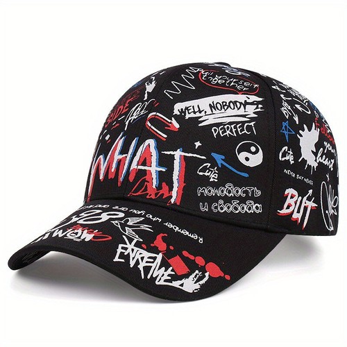 Letter Graffiti Baseball Cap Hip Hop Snapback Hut Freizeit Sonnenhut für Herren Damen - Bild 3 von 10