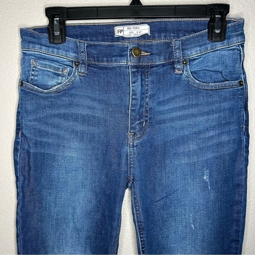Free People Great Heights distressed frayed hem skinny jeans size 27 - Picture 3 of 9