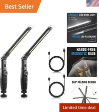 Durable LED Work Light Set - 3200mAh Rechargeable & Magnetic for Hands-Free Use