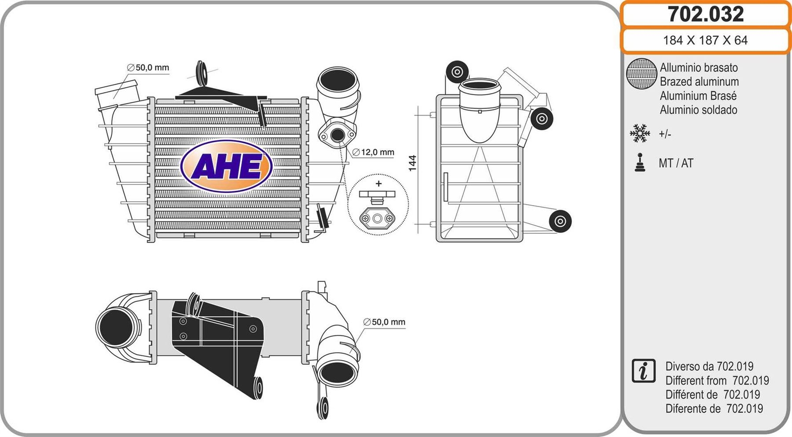 Intercooler échangeur d'air pour VW Polo et Seat Ibiza III TDI