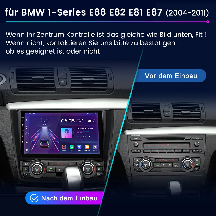 64GB Android 14 Autoradio Für BMW 1er E81 E82 E87 E88 Carplay GPS NAVI BT DAB+FM - Bild 2 von 4