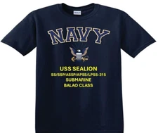 USS SEALION SS/SSP/ASSP/APSS-315* SUBMARINE*EAGLE SHIRT*NAVY OFFICIALLY LICENSED