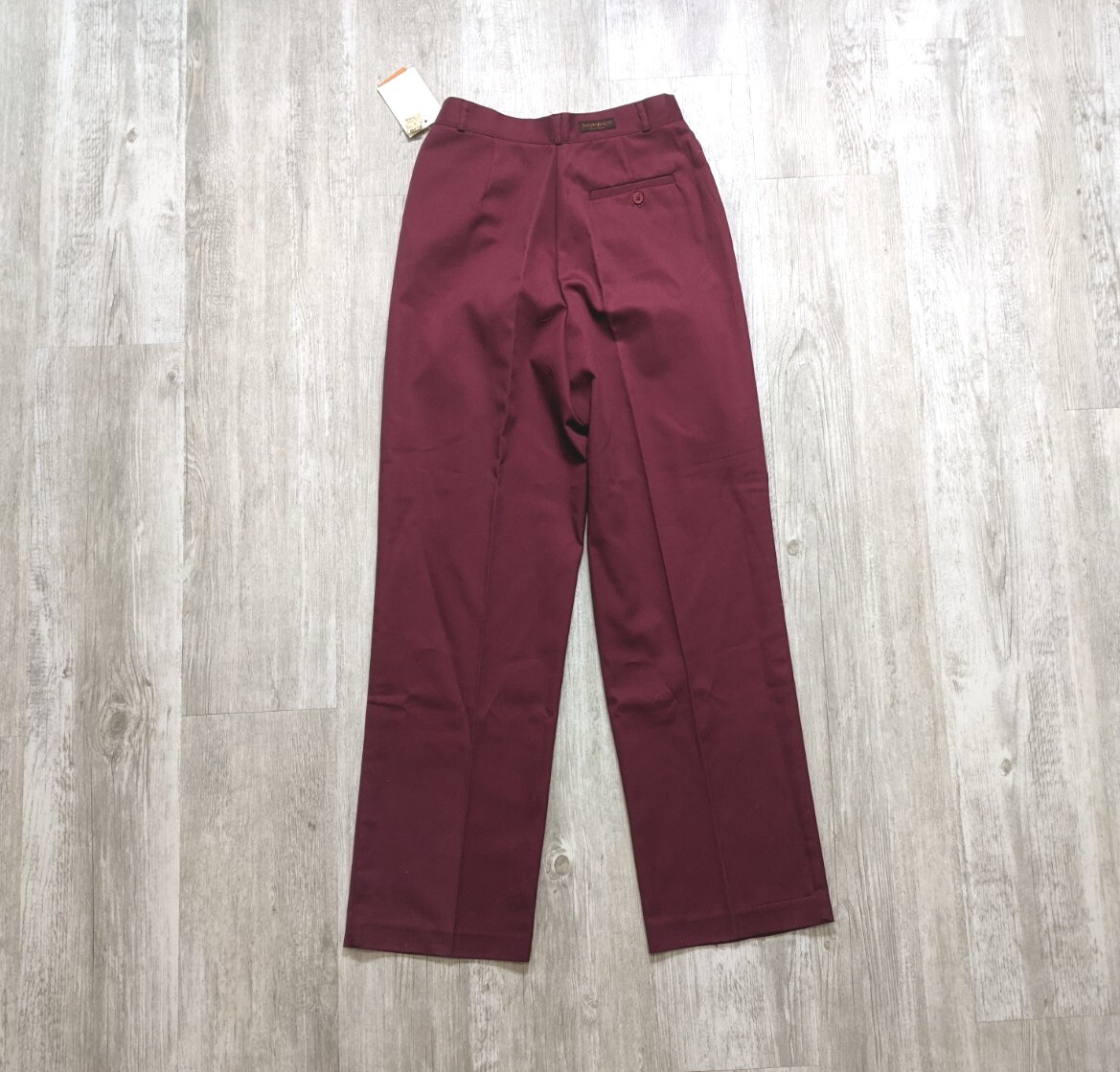 NOS Vintage YVES SAINT LAURENT Pantaloni Donna a Pieghe Vita Alta Taglia 14