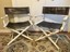 vintage pair of gold medal folding furniture co white wood director chairs wis.