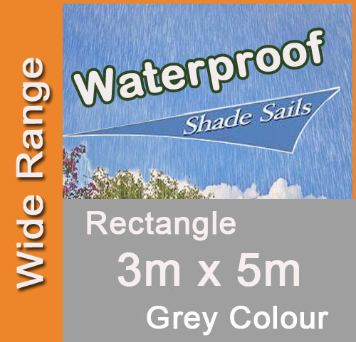 Heavy Duty Waterproof Water Proof Shade Sail Grey Gray Triangle Square Rectangle - Picture 24 of 35