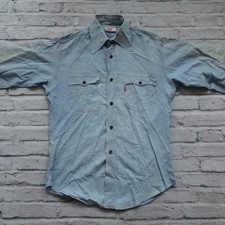 Vintage 70s Levis Orange Tab Western Shirt Size M