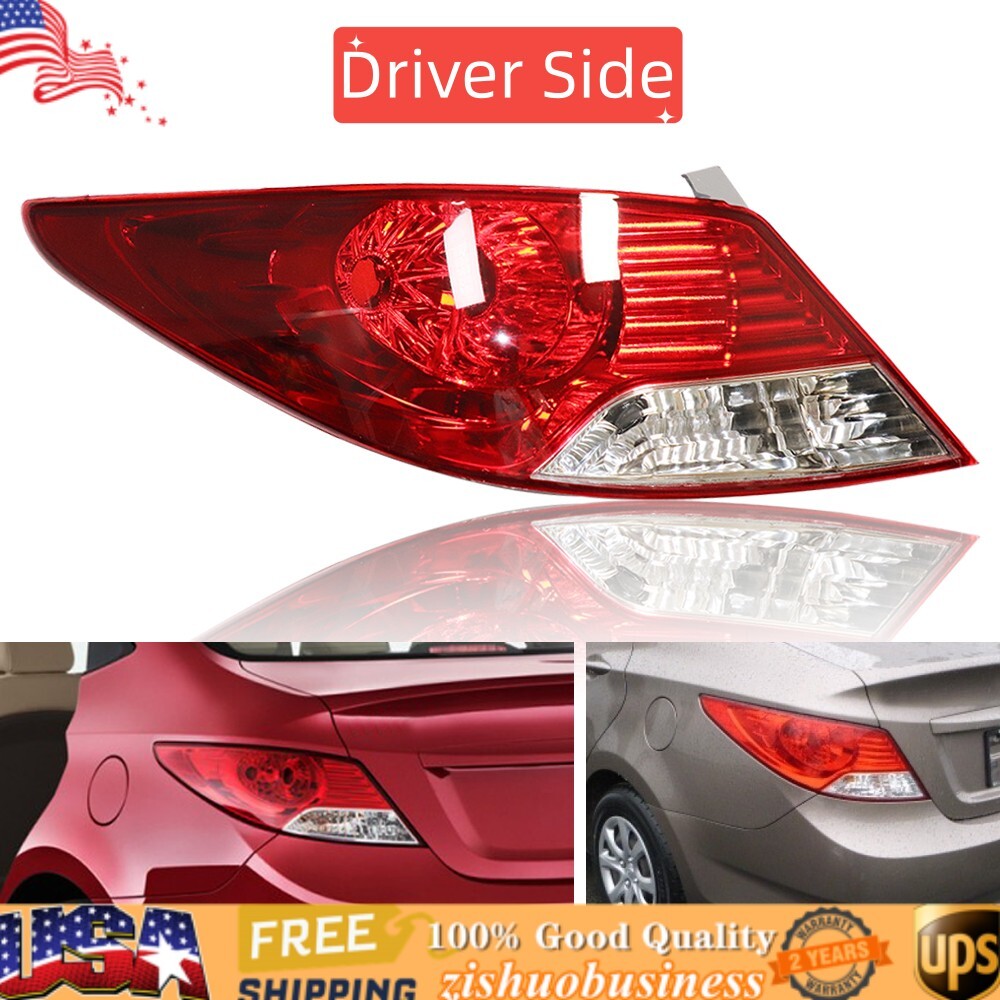 2012-2014 Hyundai Accent Left Driver Side Halogen Tail Light Brake Lamp