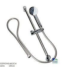 ASTA SALISCENDI SET DOCCIA CON ASTA h 59 Cm BAGNO SOFFIONE DOCCETTA 1 GETTO
