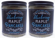 2 Bath Body Works BLUEBERRY MAPLE PANCAKES 1Wick Medium Mason Jar Scented Candle