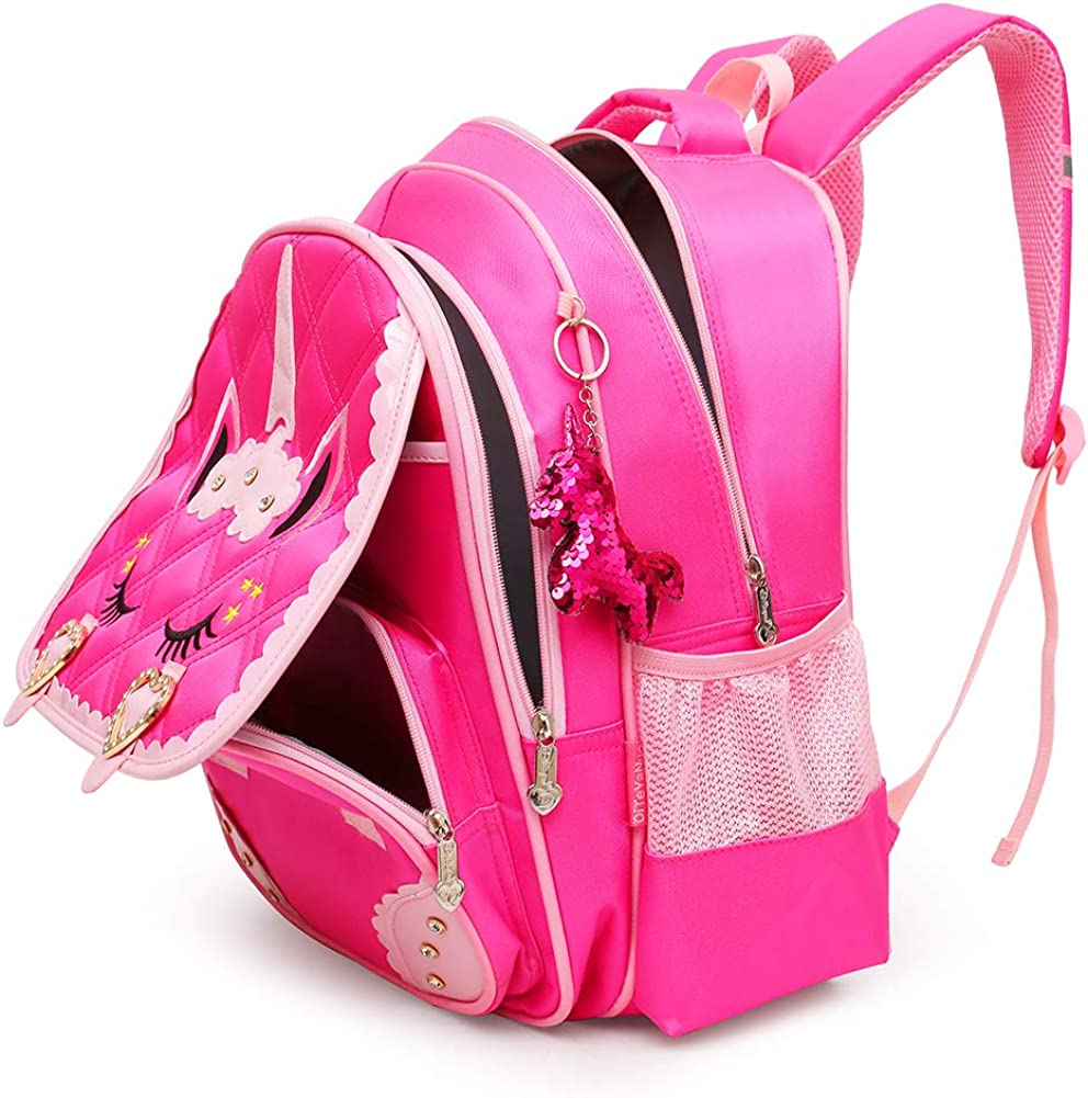 Cute Unicorn Face Diamond Sequins Waterproof Princess School 
