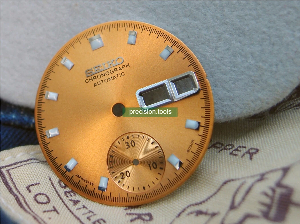 Yellow Gold Orange Color Dial Replacement Spare Parts For 6139