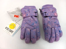 N'ICE CAPS Toddler Girls L/XL Purple/Pink Square Camo Print Winter Gloves NWT