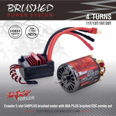 Surpass gebürstete Raupenraupe 80A wasserdicht ESC & 13T 5 Steckplätze Neu 540 Plus + Motor UK