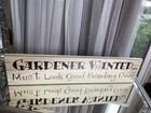 Garden Sign Plaque Wall Decor Hang Gardener Flowers 24” Beige Words Whimsy New