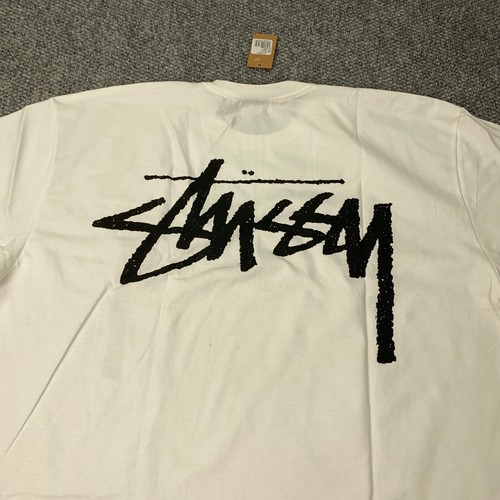 Stussy Big Stock Tee Mens XXL White Short Sleeve NWT - Picture 6 of 10