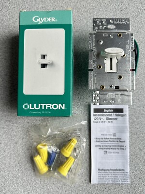 NEW LUTRON GL-603P-WH 600 WATT LINEAR SLIDE DIMMER SWITCH WHITE