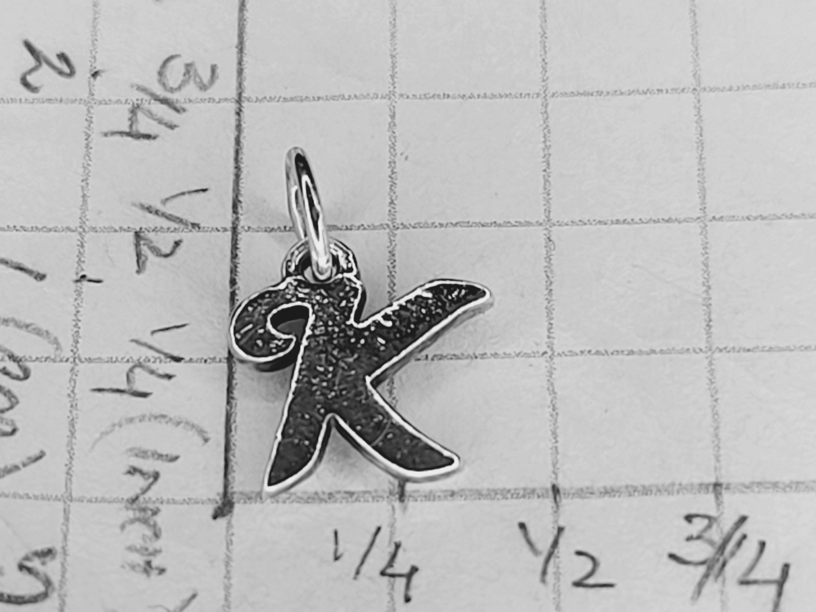 Authentic James Avery Script Initial Charm "K" CM… - image 9