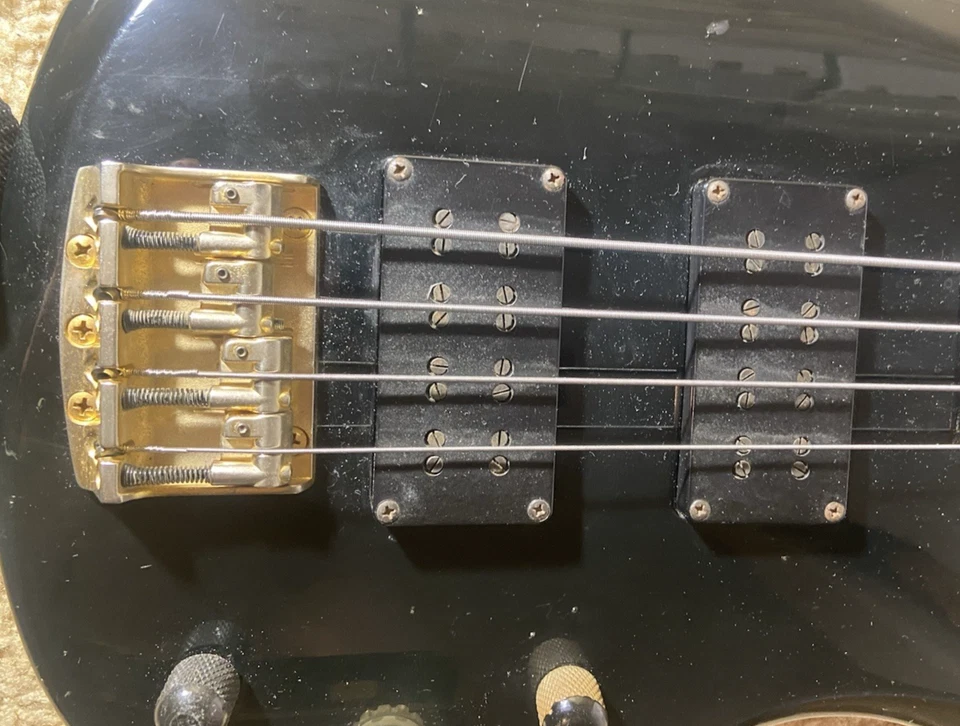 Ibanez MC824 Black Musician Bass Ibanez 1980's Played Condition W/ Bag & Extras - Image 3 of 4