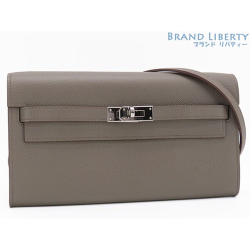 Hermes Kelly Long Togo 2 way Shoulder Bag Wallet Bifold Ethan Used LIBR-0