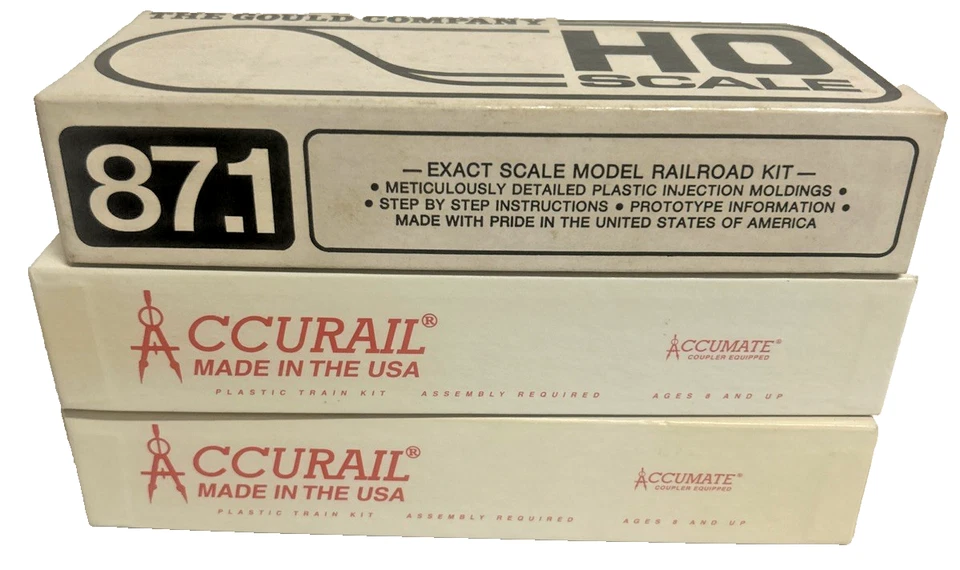 Lot of 3-2 Accurail 1- Gould Co. HO Scale Stock Cars Model Kits in Box - Image 3 of 4