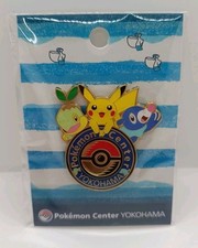 Pokemon Center Yokohama Limited Logo Pins Pikachu Turtwig Popplio Japan New