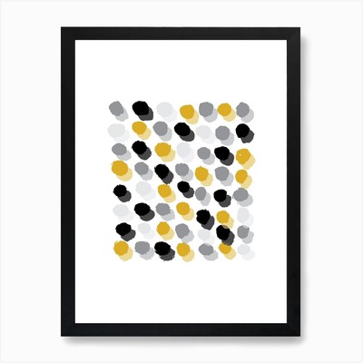 Abstrakt Senf und Grau Rechteck Gerahmtes Wandbild Poster Leinwanddruck Bild