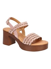 BELLA VITA Womens Pink Faux 1" Platform Jud-italy Open Leather Heeled Sandal 8 W