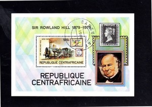 CENTRAL AFRICAN REPUBLIC #402 1979 LOCOMOTIVES MINT VF NH O.G S/S CTO